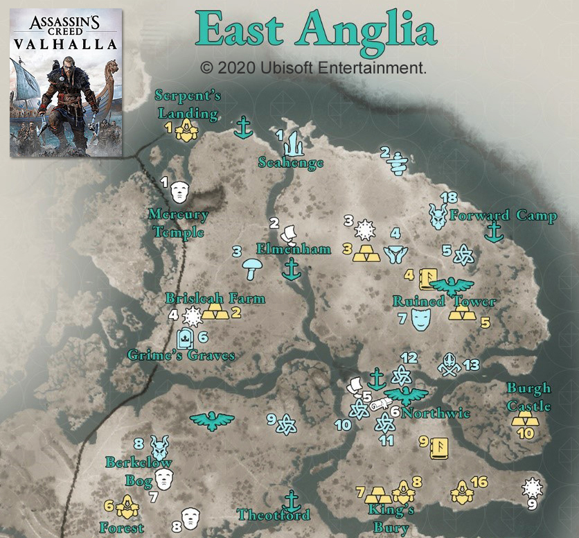 A screenshot of the map in the Assassin's Creed game.