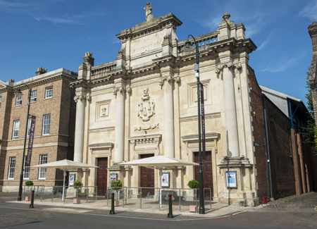 A daytime shot of King's Lynn Minster in the sunshine.