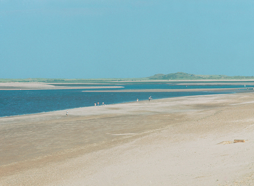 An empty Brancaster Beach.