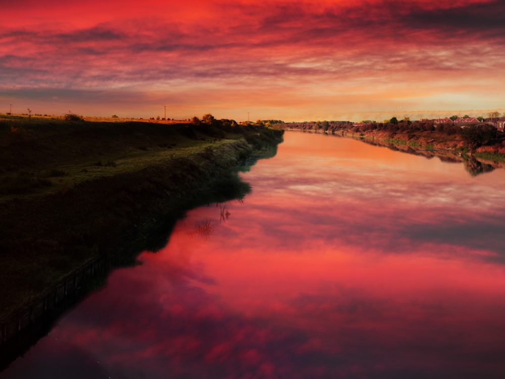 A sunset shot of Burnham Overy Staithe