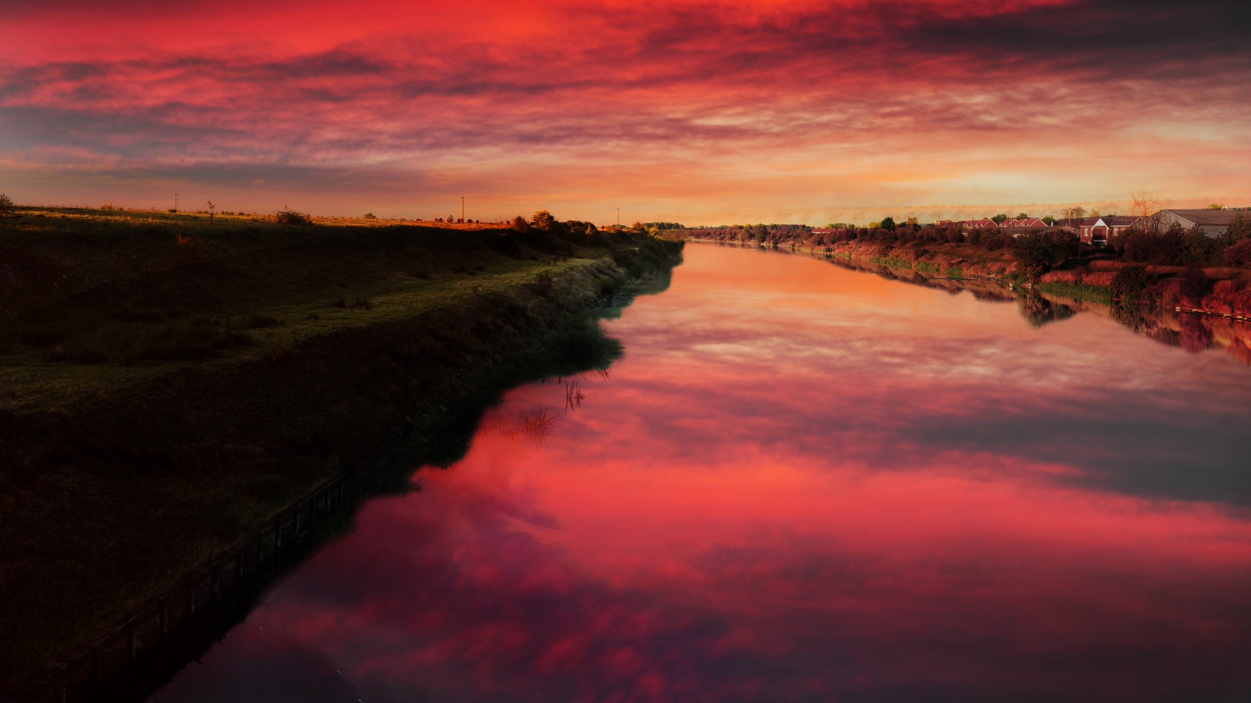 A sunset shot of South Quay in King's Lynn.