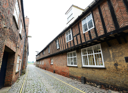 A daytime shot of King's Lynn Minster in the sunshine.