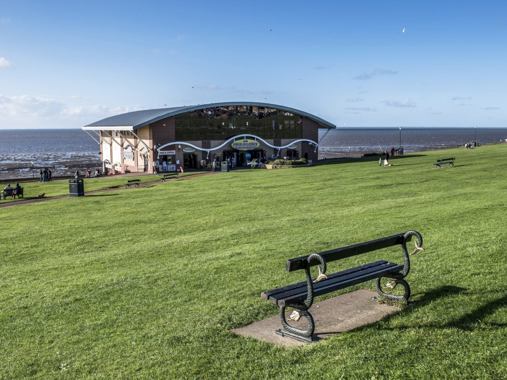 Hunstanton Green with the family arcade in the centre of the shot.
