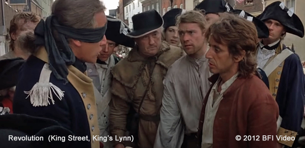 A still from the film The Revolution which was taken on King Street at King's Lynn.