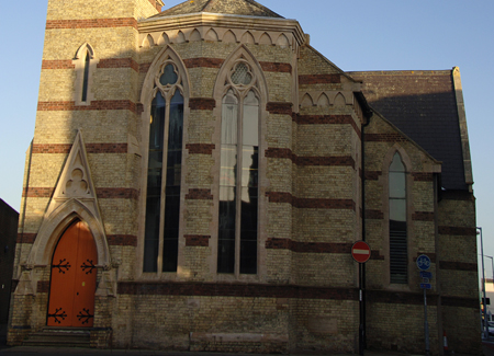 A daytime shot of King's Lynn Minster in the sunshine.