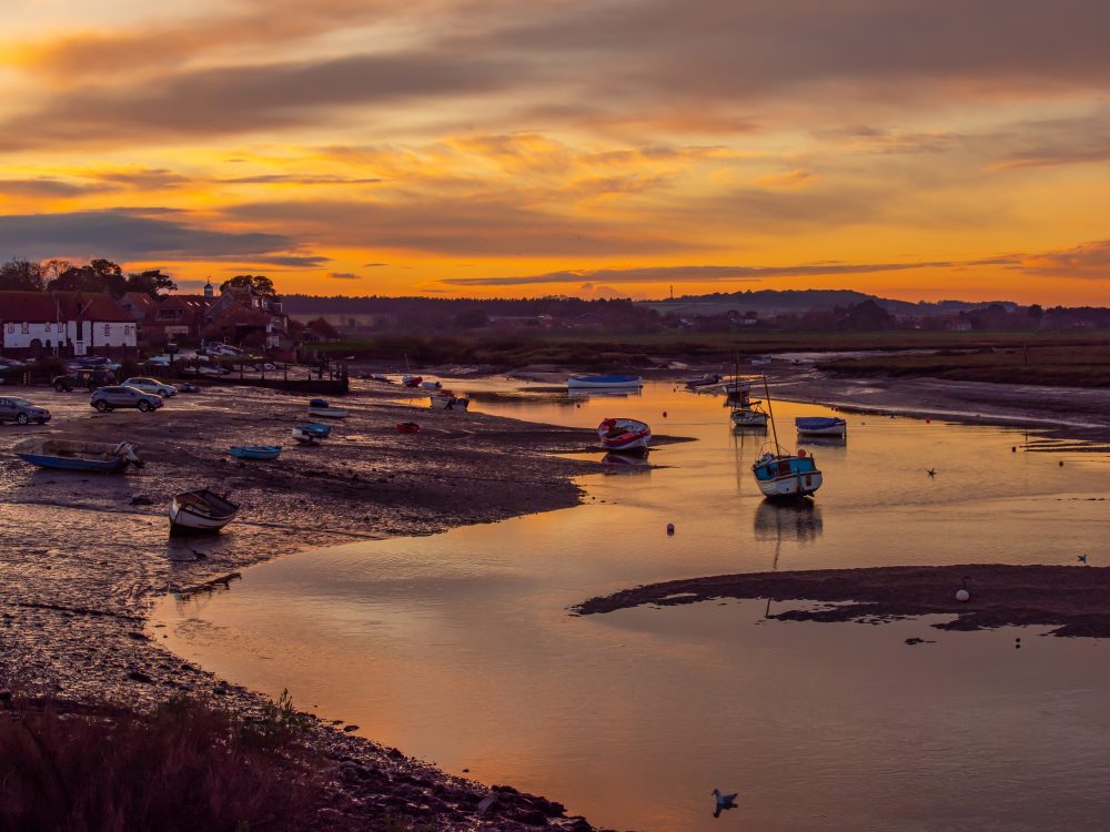 The red and white striped cliffs at Old Hunstanton beach.