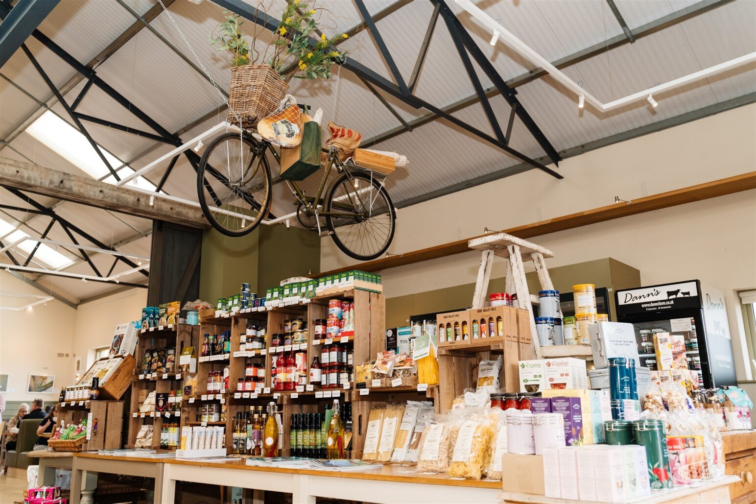 Inside a shop selling local produce at Creake Abbey in West Norfolk