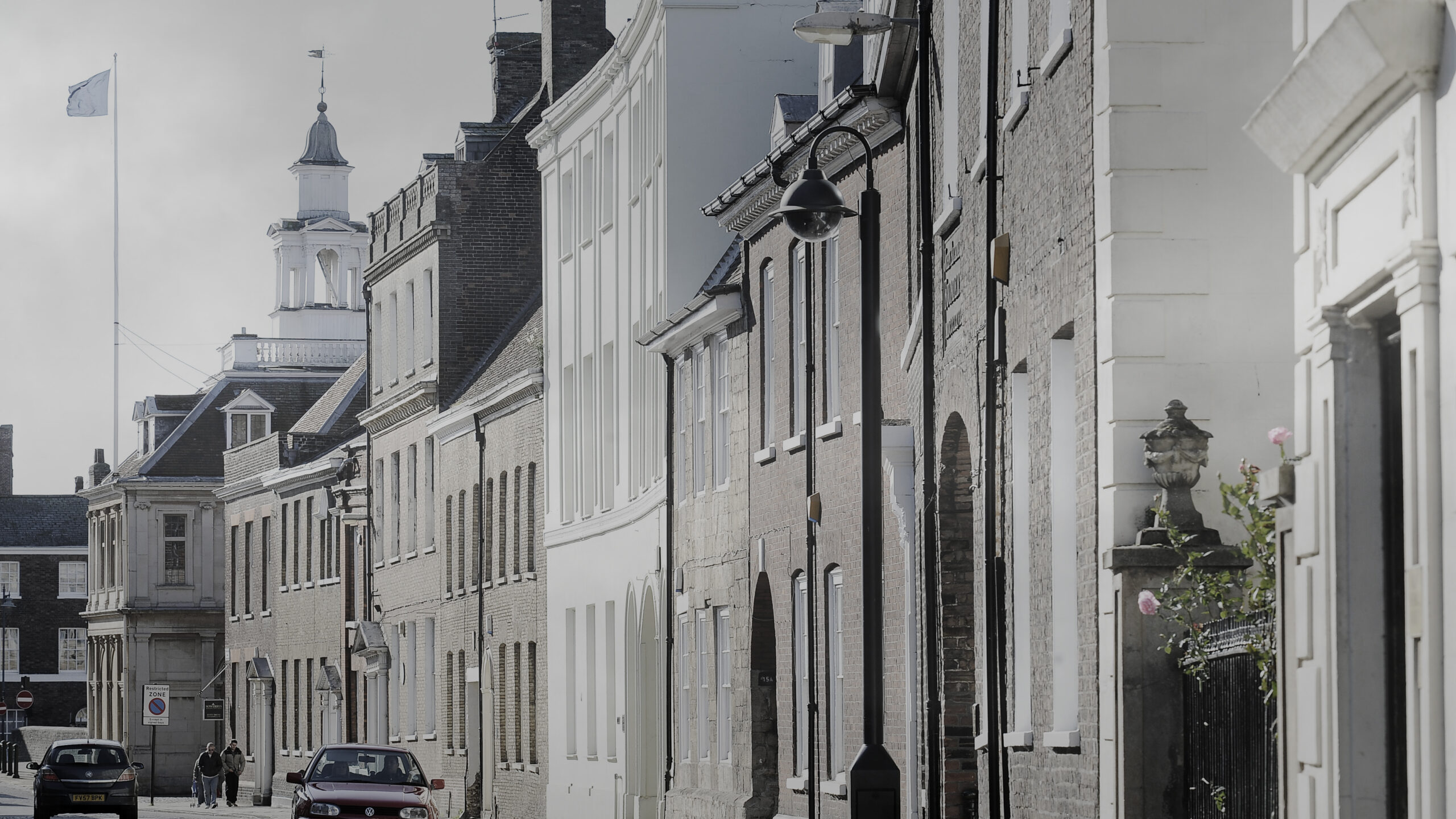 A gloomy image of King Street, King's Lynn