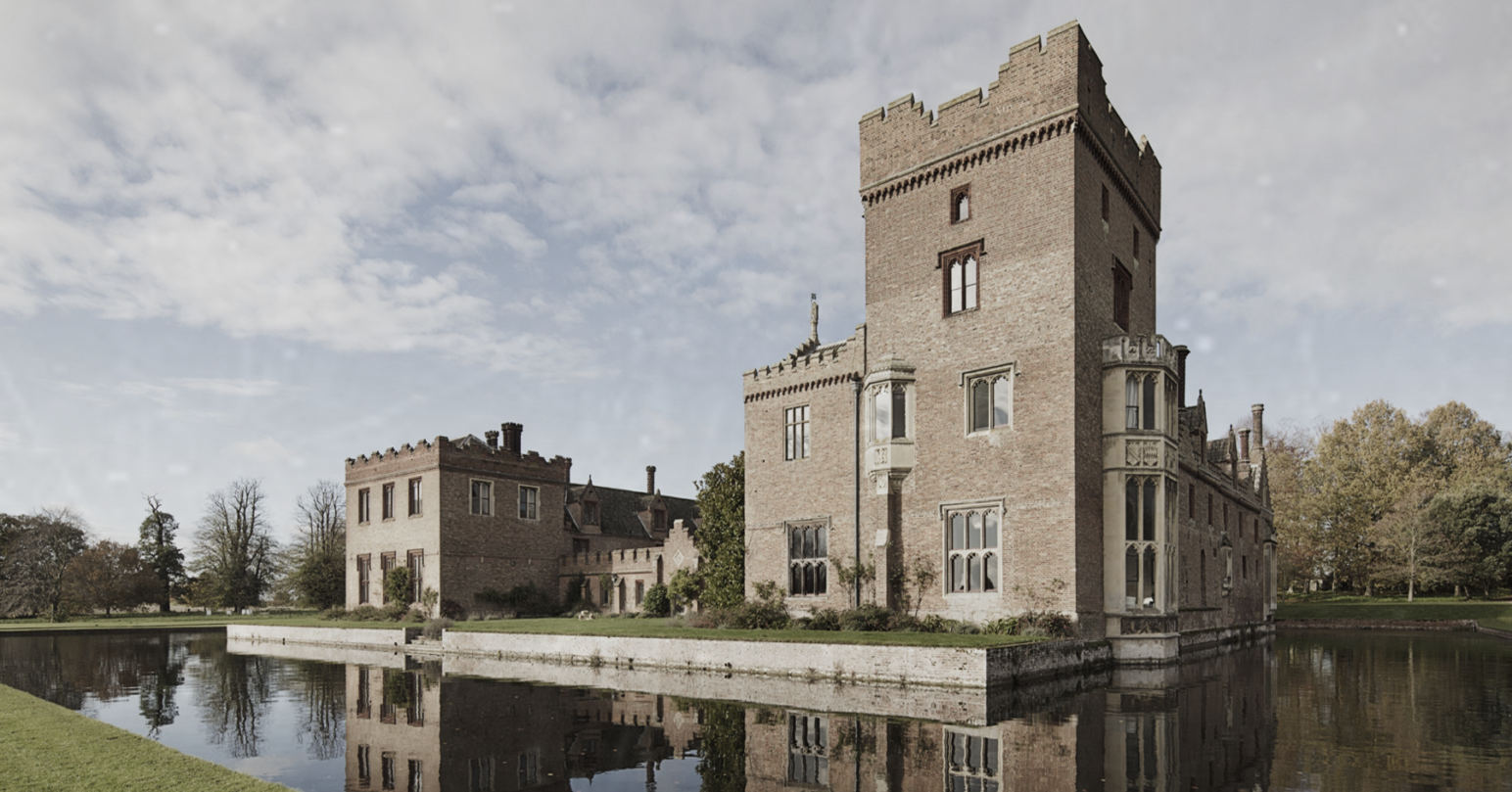 A gloomy image of Oxburgh Hall in West Norfolk.