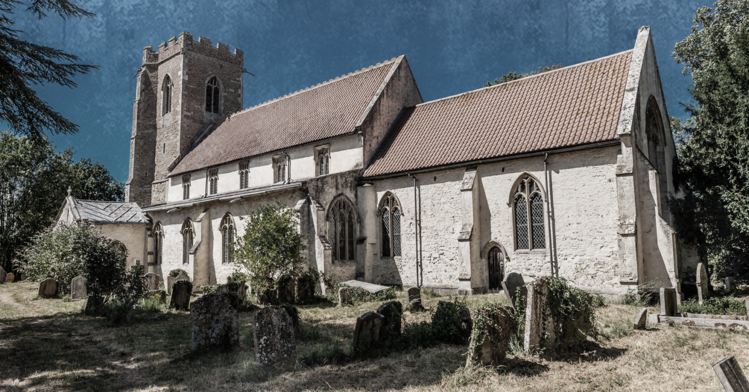 A ghostly image of St Mary's Church at Wiggenhall St Germans in West Norfolk
