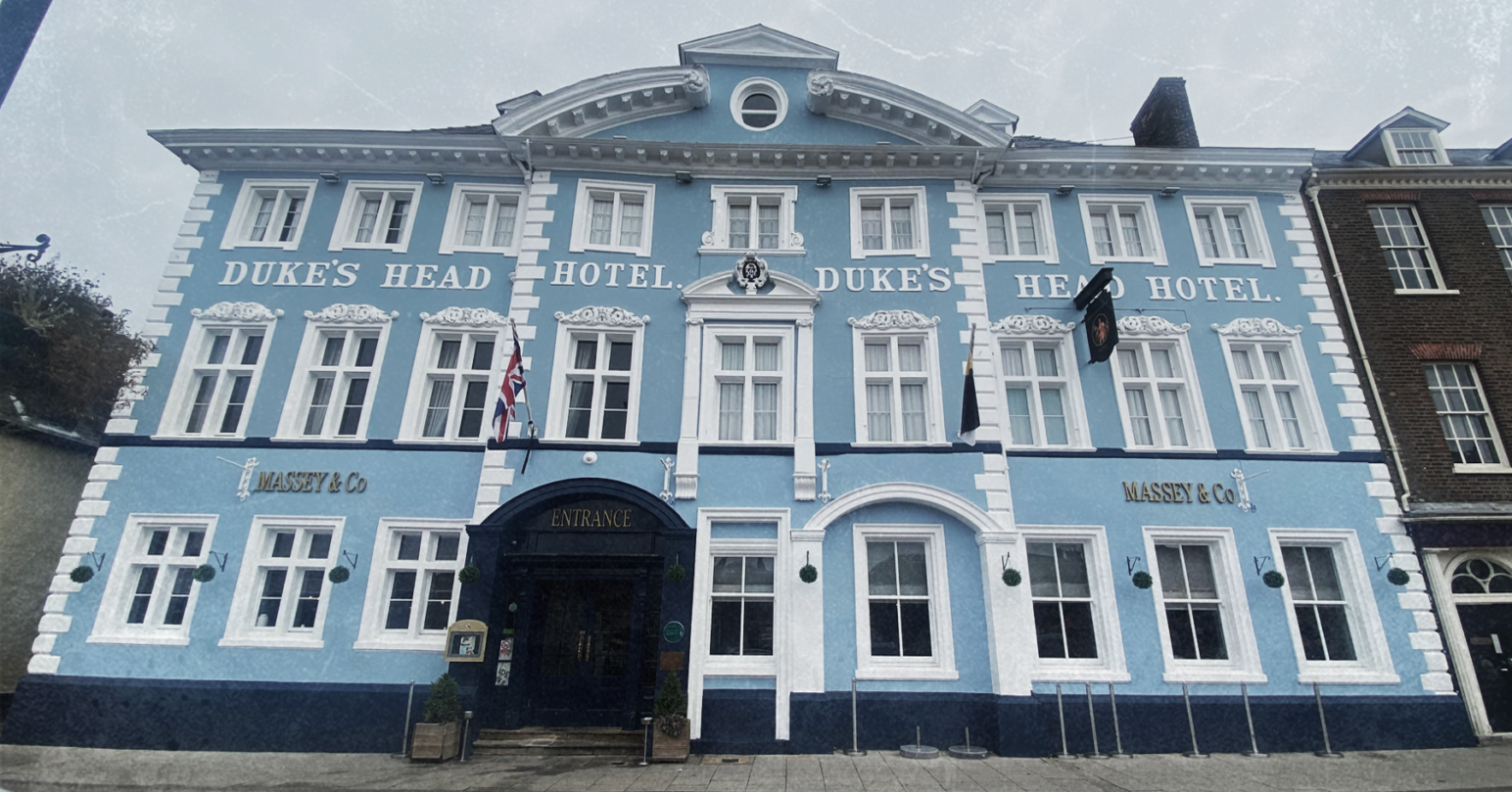 A gloomy image of Dukes Head Hotel in King's Lynn, West Norfolk
