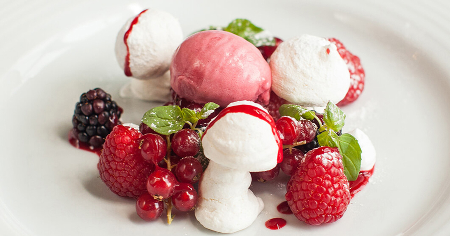 Vegan dessert dish at Heacham Manor Hotel.