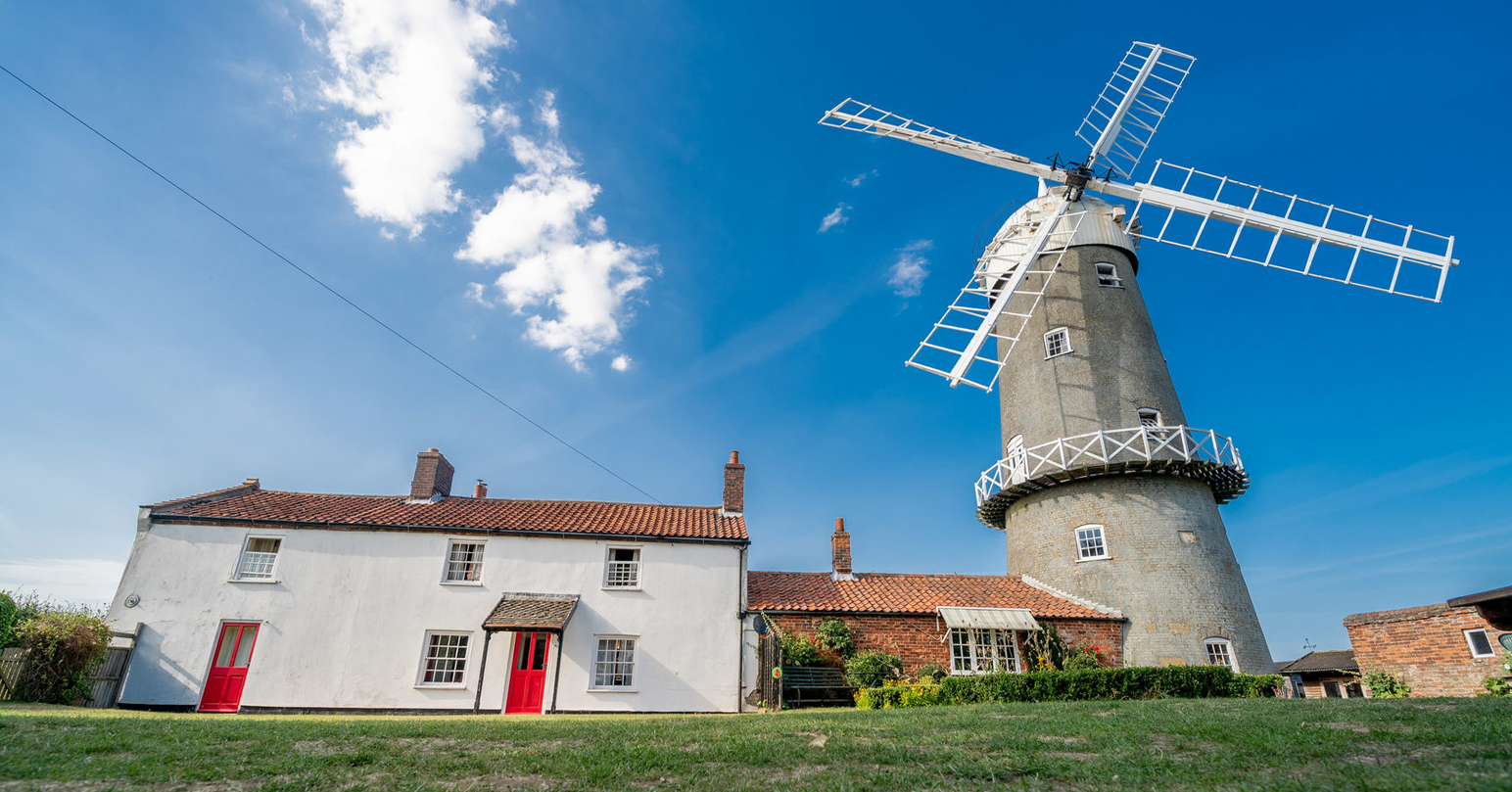 The exterior of Bircham Windmill in Great Bircham, West Norfolk.