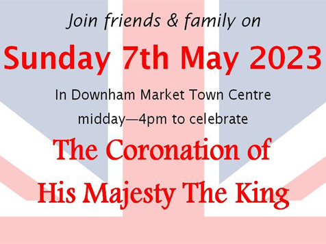 Poster for Walpole St Peter Coronation Fayre and Market on Saturday and Sunday 29th and 30th April 2023.