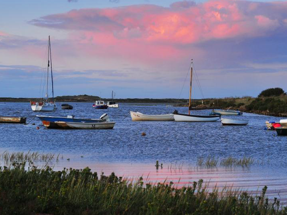A sunset shot of Burnham Overy Staithe