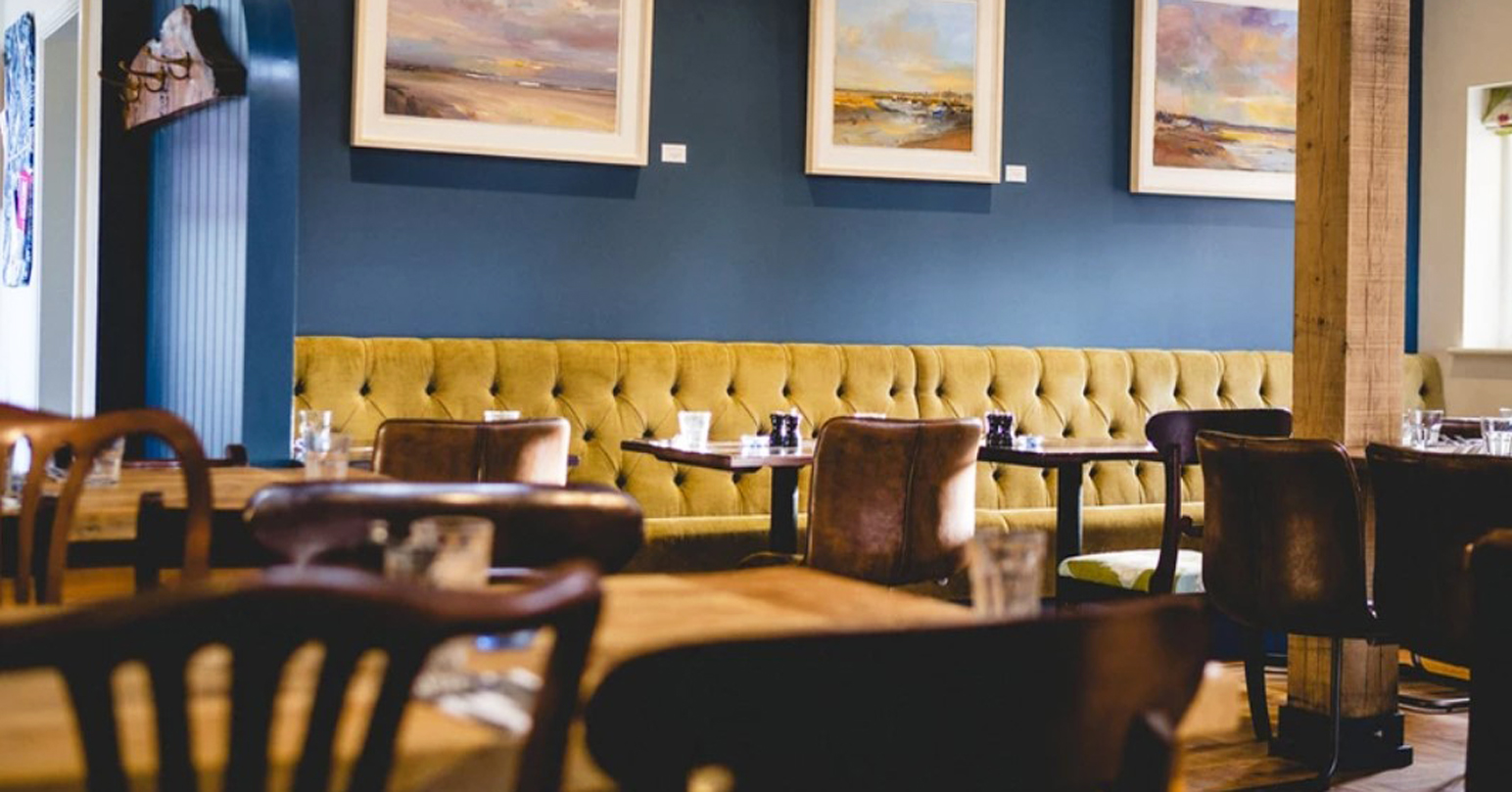 The interior seating area at The Hero in Burnham Overy, West Norfolk.