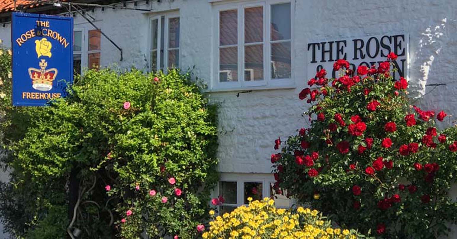 The exterior of The Rose and Crown in Snettisham, West Norfolk.