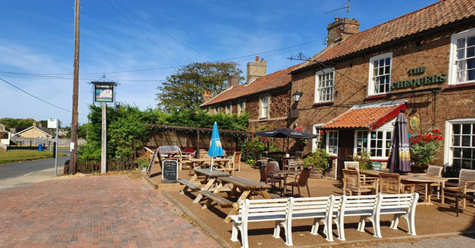 The exterior of The Chequers in Wimbotsham, West Norfolk.
