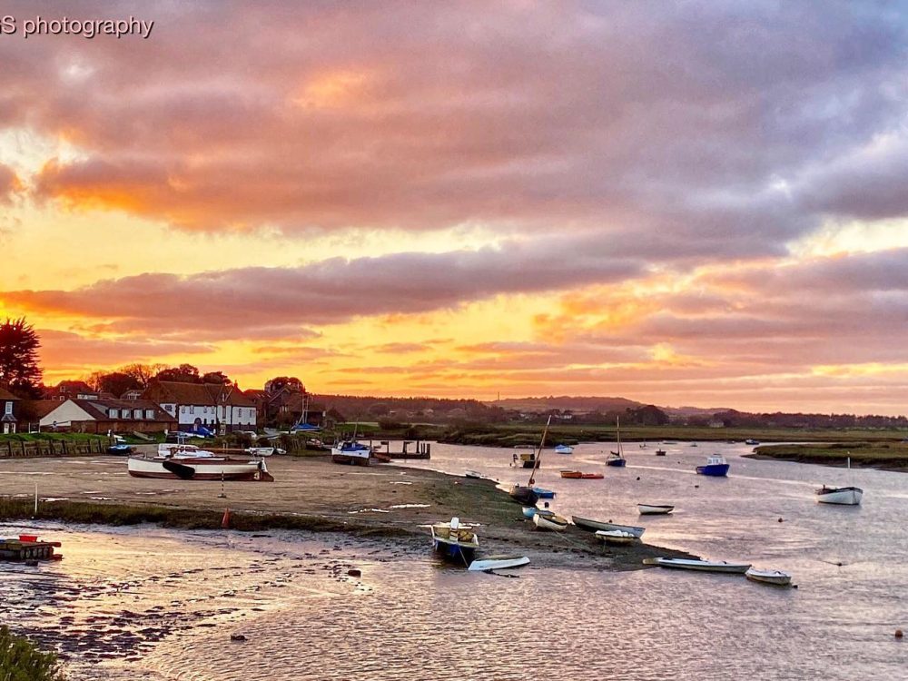 Panoramic shot of cloudy blue skies over Old Hunstanton Beach.